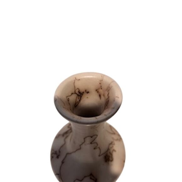 Mesa Verde Pottery Vase Horsehair Raku Native American Art Cream Brown - Picture 12 of 12